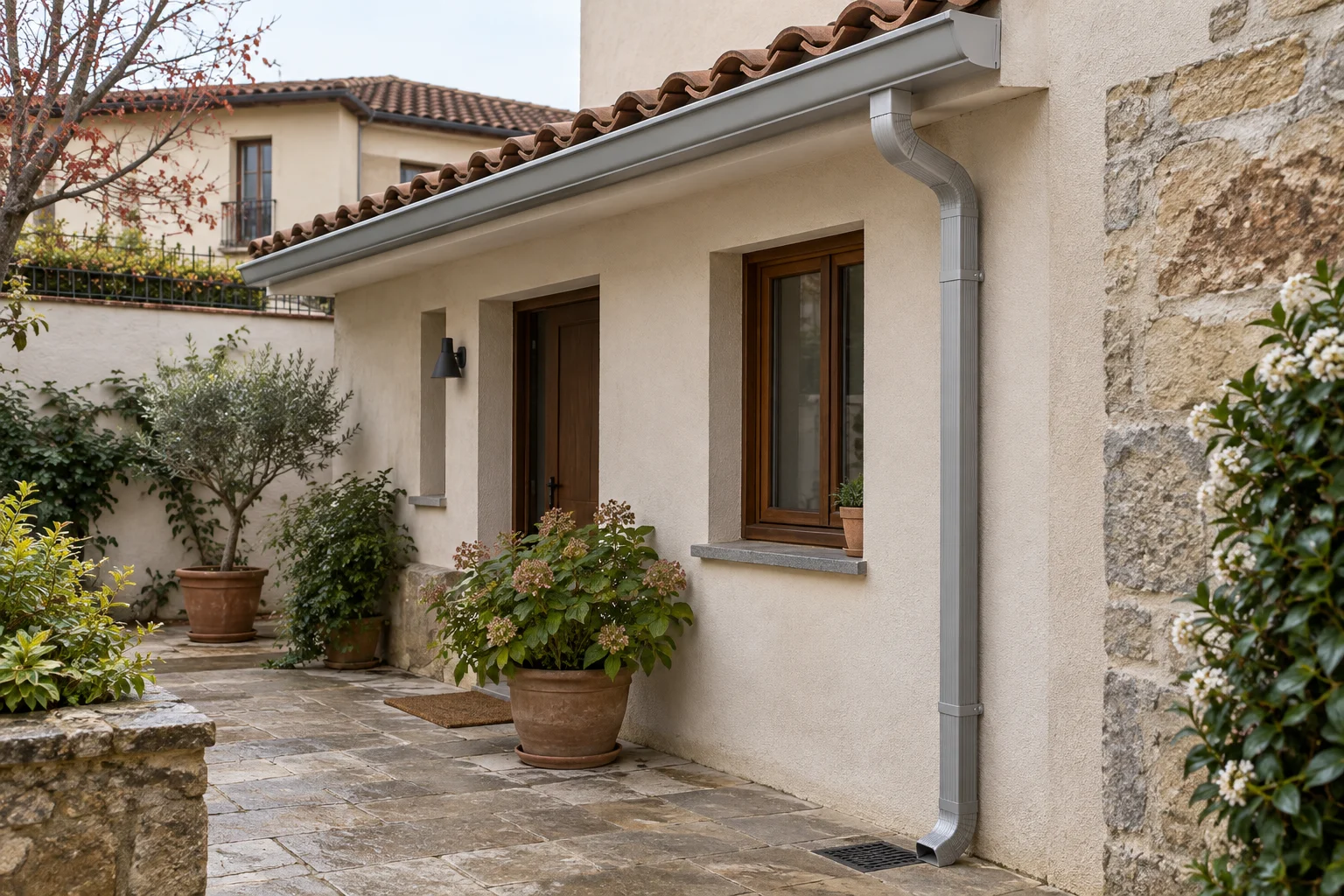 Bajantes, patios y zonas de paso
